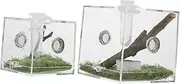 WOONEKY 2pcs Transparent Jumping Spider Feeding Box Acrylic Insect Habitat Lightweight Reptile Holder with Breathable Side Compact Design for Easy Operation for Jumping Spider Care