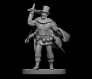 Human Fighter Classy with Undead Grafted Arms/ mz4250/28mm Scale Mini/Pathfinder