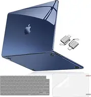 MOSISO Compatible with MacBook Air 13 inch Case 2025-2022 M4 A3240 M3 A3113 M2 A2681, Surpass Natural Beauty Plastic Shell&Keyboard Cover&Screen Film&Type C for MacBook Air 13.6 inch,Crystal Midnight