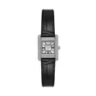Emporio Armani Two-Hand Silver Dial Black Leather Strap Watch AR11660