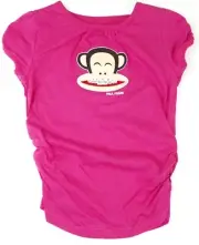 M 7/8 Girl's Paul Frank Tee Shirt Julius Monkey Pink Braces