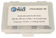 Aqua Mole (4) Pack 1/8" NPT Button Nose Sewer Jetter Nozzle 1500 PSI 3.5 Orifice