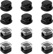 12 Pcs Magnetic Cord Organizer Holder Kit Cable Smooth Adjustable Easy Secure Cable Management Keeping Tidy Desk for Home Office Car Desk Nightstand (Black)