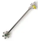 14g Yellow White Green Sparkle Cz Bumble Bee Flower Industrial Bar H32