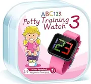 ABC123 Potty Training Watch 3 (2023 Edition) - Baby Reminder Water Resistant Timer for Toilet Training Kids & Toddler with Wireless Charging (Pink)