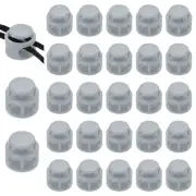 25 Pcs Plastic Spring Cord Lock, Double Hole Toggle Round Stopper, Grey