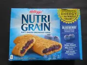 (8) Kellogg's Nutri Grain Soft Baked Breakfast Bars Blueberry 1.3 Oz Each