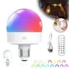 Rechargeable RGB LED Night Light Bulb Remote Removable Magnetic Indoor Base Lamp