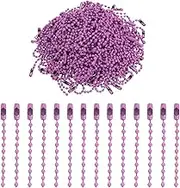 uxcell 220pcs Metal Ball Bead Chain, 100mm Long Bead Connector Clasp Dog Tag Hanging Chain for Key Chains Tags Craft Projects Jewelry Making, Purple