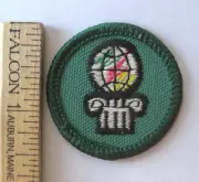 Girl Scout Junior 1999-2001 TRANSITION WORLD Of ARTS DABBLER Badge Globe Patch
