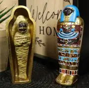 Ebros Egyptian Saqqara Pharaoh Mummy Sarcophagus Figurine 4" H