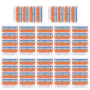 New 48pcs Razor Blade Bald Men Shaving Razors Shaver Blades Refills for Gillette Fusion 5 Orange Gifts for Businessmen