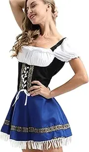 Drindles Dresses Women Oktoberfest - Blue White Women Oktoberfest Costume Dirndl Dress - Women's German Oktoberfest Costume Adult Dirndl Traditional Dress Ytger