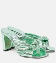 [Jimmy Choo] Jimmy Choo Avenue 85 metallic leather sandals AU 8 green