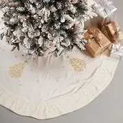 SARO LIFESTYLE Enchanted Forest Embroidered Tree Skirt