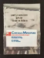 10 each Chicago Miniature 6838-1001 Blue Lamp, Incandescent