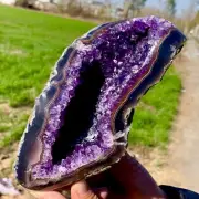 3.43LB Natural Amethyst geode quartz cluster crystal specimen Healing
