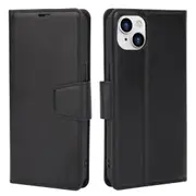 ZUSLAB for Apple iPhone 15 Plus Case Hanman Leather Wallet Card Holder Cover (2023) - Black
