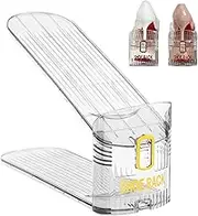 Générique Foldable Shoe Rack, 2 Layer Shoe Holder, Anti-Slip Adjustable Sneakers Stand, 10.2 Inches, Space-Saving Footwear Storage For Home, Bathroom, Closet, Stackable Design, White, 6-Pack