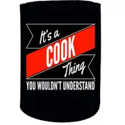 Alcohol Stubby Holder - Cook Surname Thing - Funny Novelty Birthday Gift Joke Beer Can Bottle