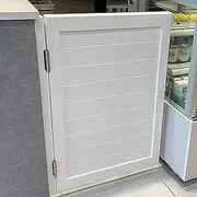 Cafe Swing Doors White Wood Swing Door for Shops,Partition Door, Single Cafe Door Can Dual Swing, 2 Hinges Included Interior, Size : W 75cm