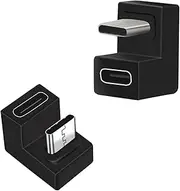 Seminer USB C 180 Degree Angled Adapter (2 Pack), U Shape USB C 3.1 Male to Female Adapter, Type C Angled Adapter Data Transfer Connector Compatible for MacBook, USB-C Tablet, USB-C Phone