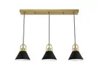 Hunter Carrington Isle 60-Watt 3-Light Luxe Gold Pendant Light with Metal Shade