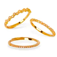 在飛比找蝦皮商城優惠-福西珠寶 黃金寶石戒系列 韓系造型線戒 黃金戒指 純金戒指 