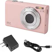 Aswalling Digital Camera with Auto Focus, 2.7K 48MP Vlogging Camera with 2.8 Inch Large Screen Stylish Camera for Teens-Pink