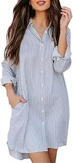 [Hamthuit] Women's Spring and Summer Long Striped Solid Color Casual Long Sleeve Shirts Women's Shirts