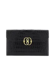 Bally Emblem Leather Clutch