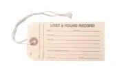 Lost & Found Record Manila Tags, 5-1/4" x 2-5/8", w String, Stub, Hole -500 Tags