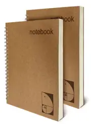 Le Vent Set of 2 A4 Large Spiral Notebooks (8.5"X11") Hardcover - Wide Each 200
