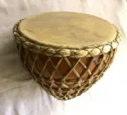 6 Inches Nagadi Hand Drum Knotted With Leather Rope Folk Percussion Instrument