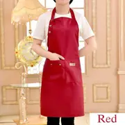 Canvas Apron Waterproof Waiter Cooking Cafe Kitchen Chef Butcher Washable -Red