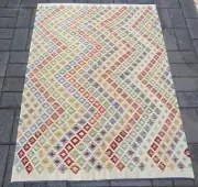 Handmade Afghan Wool Kilim 240 X 180 cm Flat Woven Persian Rug Tribal Wool Kelim