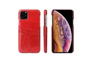For iPhone 11 Case Deluxe Leather Wallet Back Shell Slim Cover Red