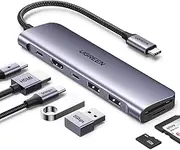 UGREEN Revodok 1071 USB C Hub, 7 in 1 Multiport Adapter with 4K HDMI, 100W PD Charging, Type A& USB C 5Gbps Data Ports and SD/TF Card Reader for PC, Laptop, iMac, MacBook Air, iPad, iPhone 16/15