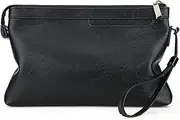 [SLEDEZ] Men’s Clutch Bag Men's Large-Capacity Envelope Bag Business Casual Clutch Bag (Color : Black, Size : 28x3x18cm)