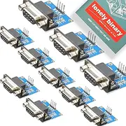 Lonely Binary Pack of 12 RS232 to TTL Converter Module, MAX3232 Root Module Connector Chip, DB9 Serial Adapter for Arduino Raspberry Pi Pico ESP32, 3.3V/5V Logic Compatible