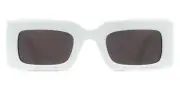 Alexander McQueen AM0433S Sunglasses Women White / Gray 50mm New 100% Authentic