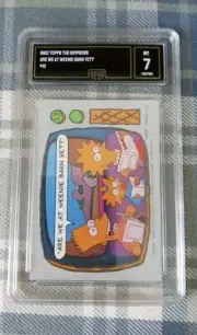 1990 Topps SIMPSONS #13 Card GMA not PSA Grade 7 Bart Lisa Maggie NM Rookie