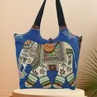 Canvas Handbags Elephant Tote Bags Ethnic Women Shoulder Bag Women