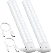 80LEDs Under Cabinet Light 2 Pack,Motion Sensor Led Light Indoor,USB C Rechar...