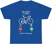 [X.Style] My Bike is Calling and I Must Go I Must go Cycling Cyclist ds032 T-Shirt Royal 3XL