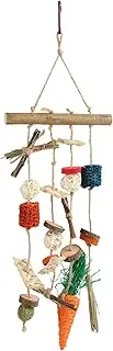 Rabbits Cage Hanging Chew Toys Teeth Grinding Hamster Chew Snacks for Small Pets Length 46cm Relieve Anxiety Play Toys