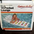 Vintage Inflatable 18 Pocket 76x29 Lounge Pool Raft Intex 1988 80’s Party 68896