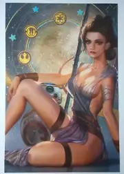 Rey Star Wars ART PRINT ~ Signed FAN YANG 13"x19"