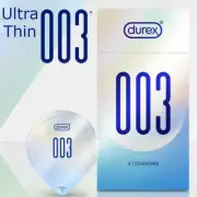 Durex Condom Ultra Thin 003 extrasensitive Thinner Invisible Air Extra Lube 6pcs