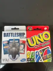 NEW In Box Battleship and Uno Multiplayer Card Games Bundle Family Fun All Ages